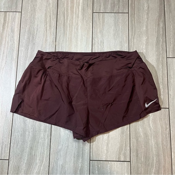 Nike Dri-FIT Brown Mesh Shorts w Liner Briefs Size XL Womens - Picture 1 of 5